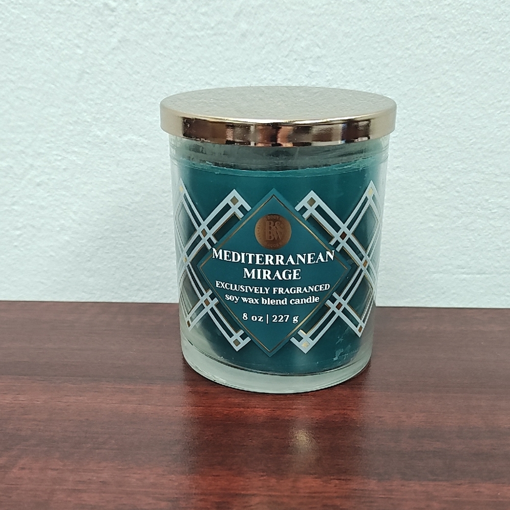 Bath & Body Works Mediterranean Mirage Single Wick Candle New with Damage